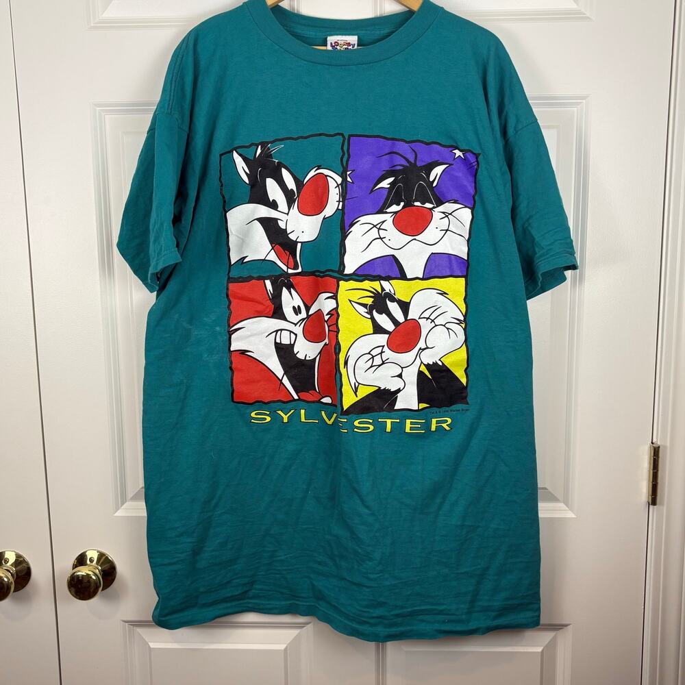 Vintage Looney Tunes Sylvester T Shirt Oversized 1996 Warner Bros Men's One Size